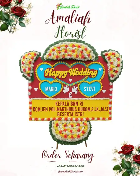 Papan Bunga Pernikahan Slinga